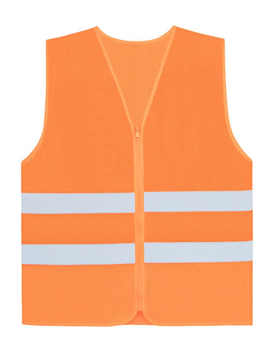 Korntex® Mesh-Warnweste Comfort-Fit mit Reißverschluss "Rhodes" in Signal Orange, Größe 4XL / 5XL