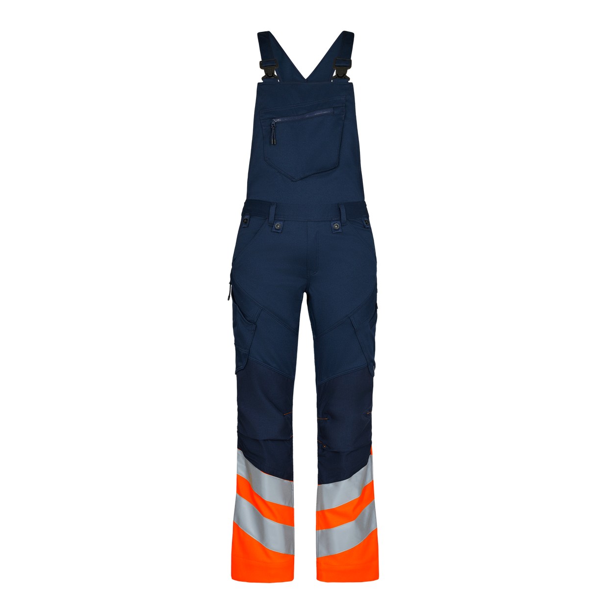 ENGEL Safety Latzhose mit 2-Wege-Stretch in Blue Ink/Orange, Größe 26