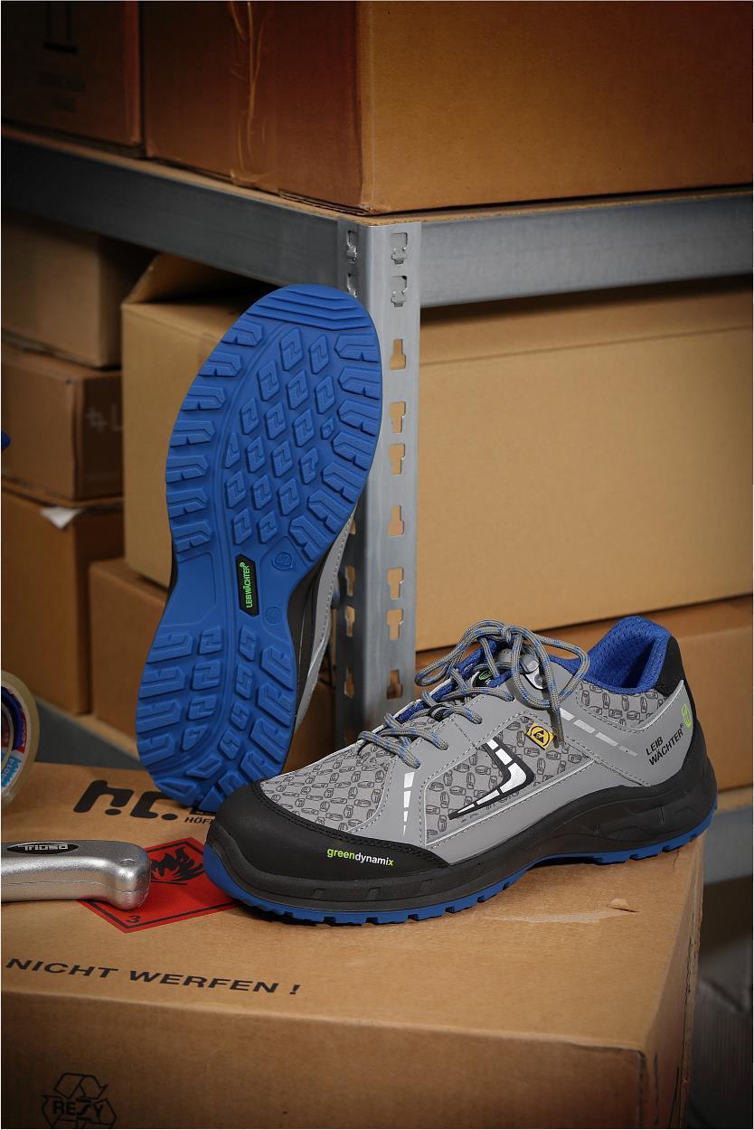 Halbschuh L1294 Brüssel in Grau/Schwarz/Blau, Gr. 47 von Leibwächter