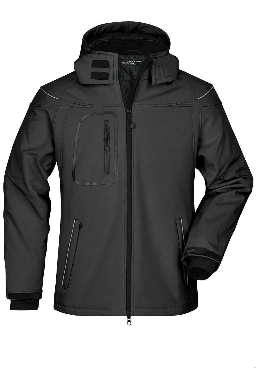 Men’s Winter Softshell Jacket "JN1000" in Black, Größe 5XL - Daiber