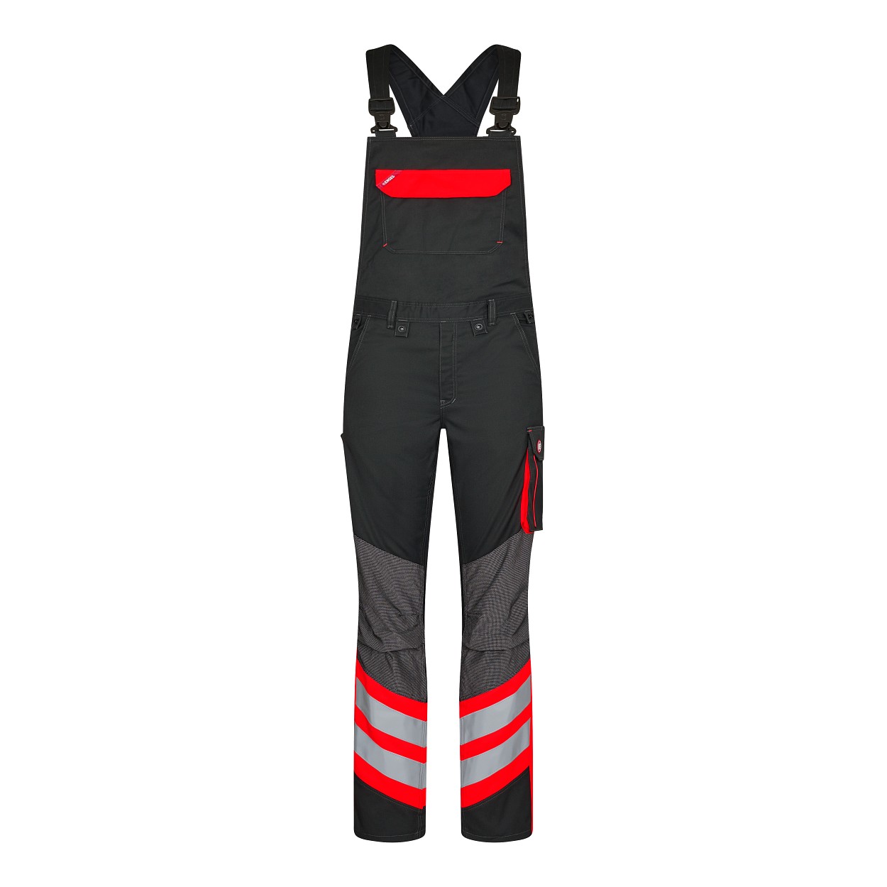 ENGEL Cargo Latzhose in Schwarz/Rot, Größe 106