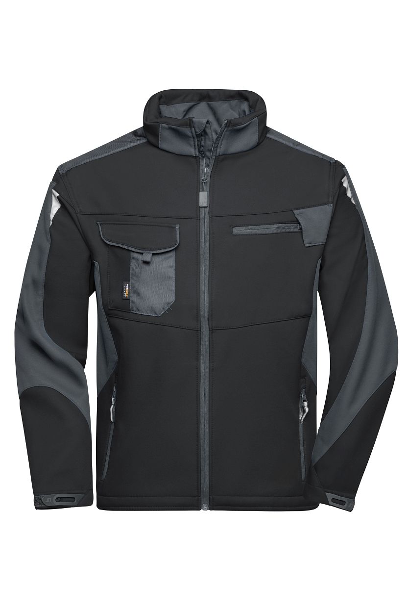 Workwear Softshell Jacket - STRONG - "JN844" in Black/Carbon, Größe 6XL - Daiber