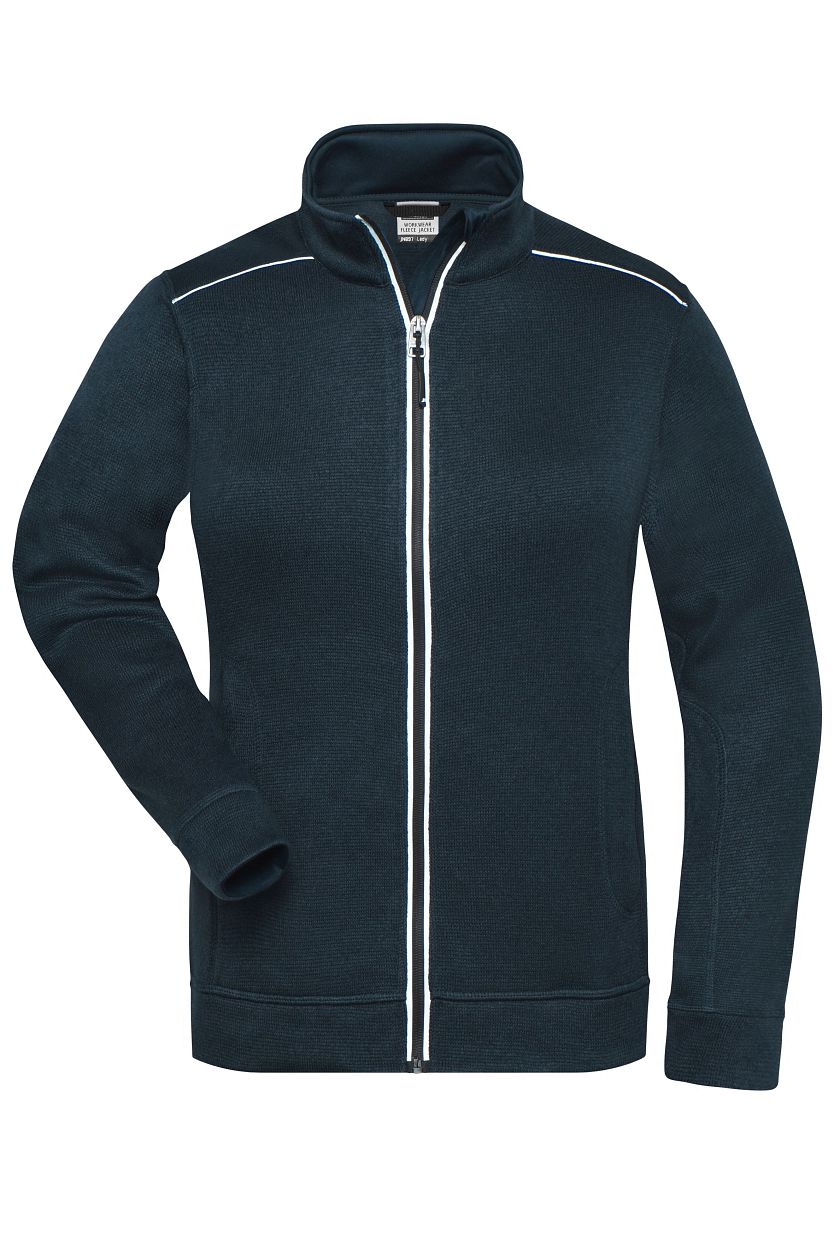 Ladies' Knitted Workwear Fleece Jacket - SOLID - "JN897" in Navy/Navy, Größe 4XL - Daiber