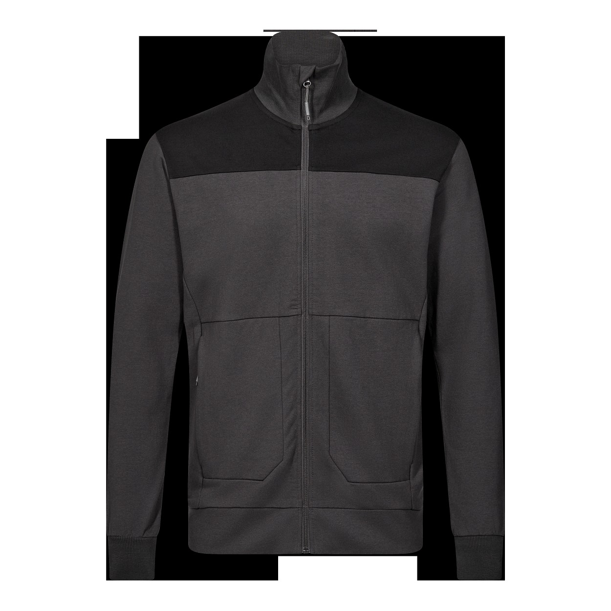 ENGEL Entire Sweatcardigan mit Kragen in Anthrazitgrau/Schwarz, Größe XS