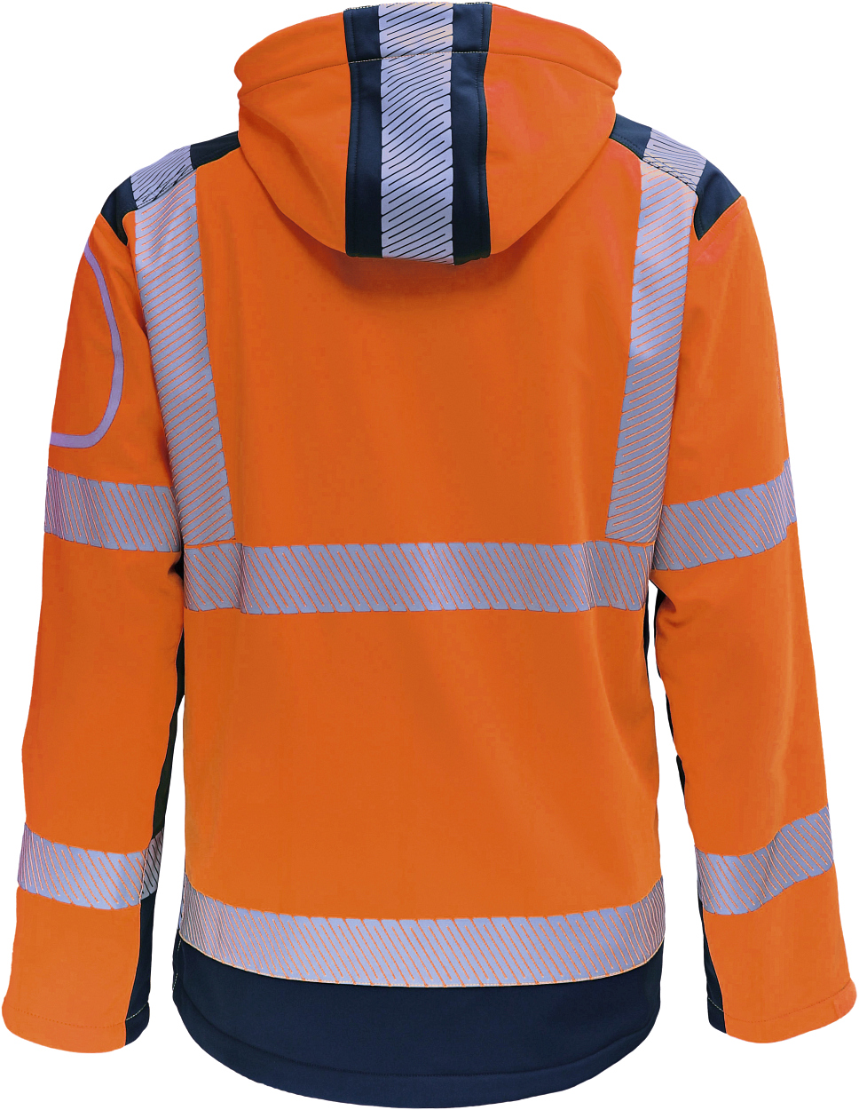 Kontrast-Softshelljacke leuchtorange-marine in Gr. XXL von Vizwell