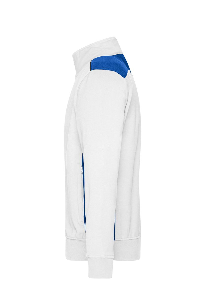 Workwear Sweat Jacket - COLOR - "JN870" in White/Royal, Größe 6XL - Daiber