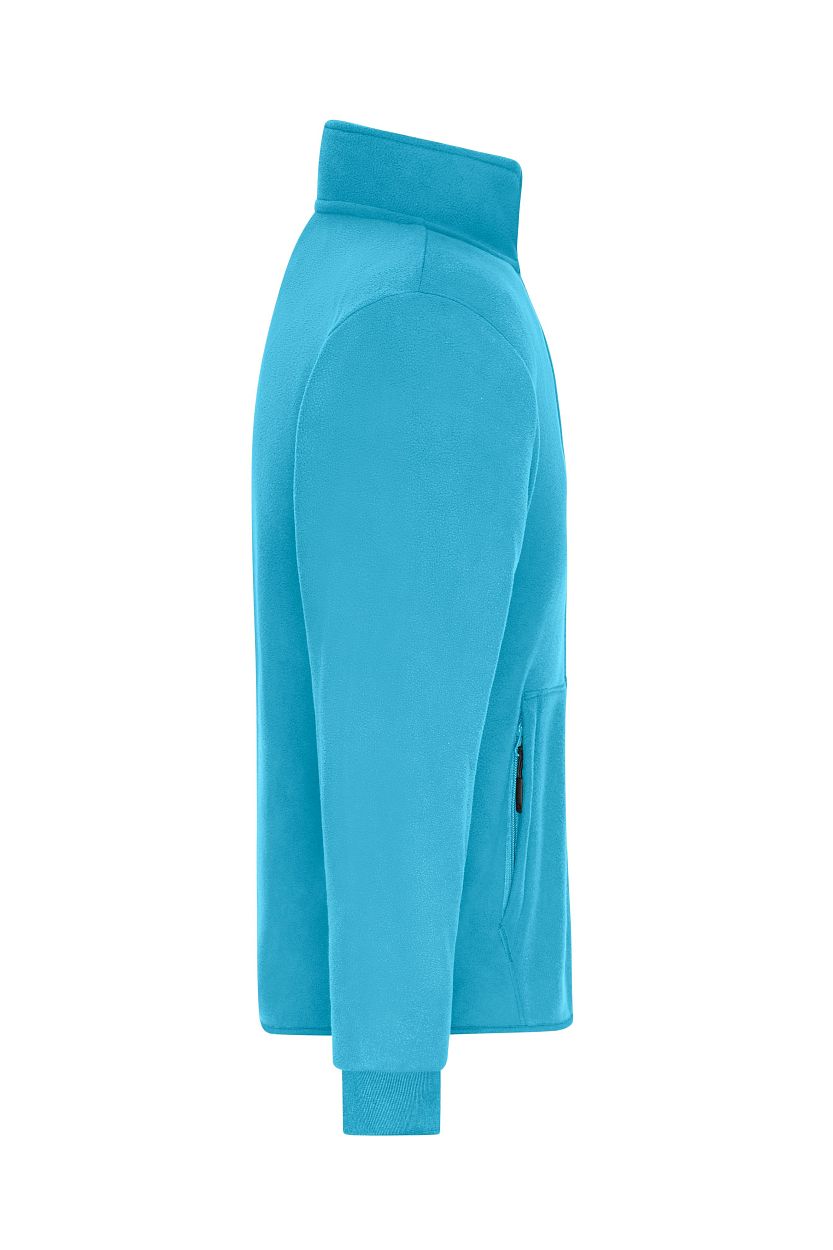 Men's Bonded Fleece Jacket "JN1322" in Turquoise/Dark-Grey, Größe 3XL - Daiber