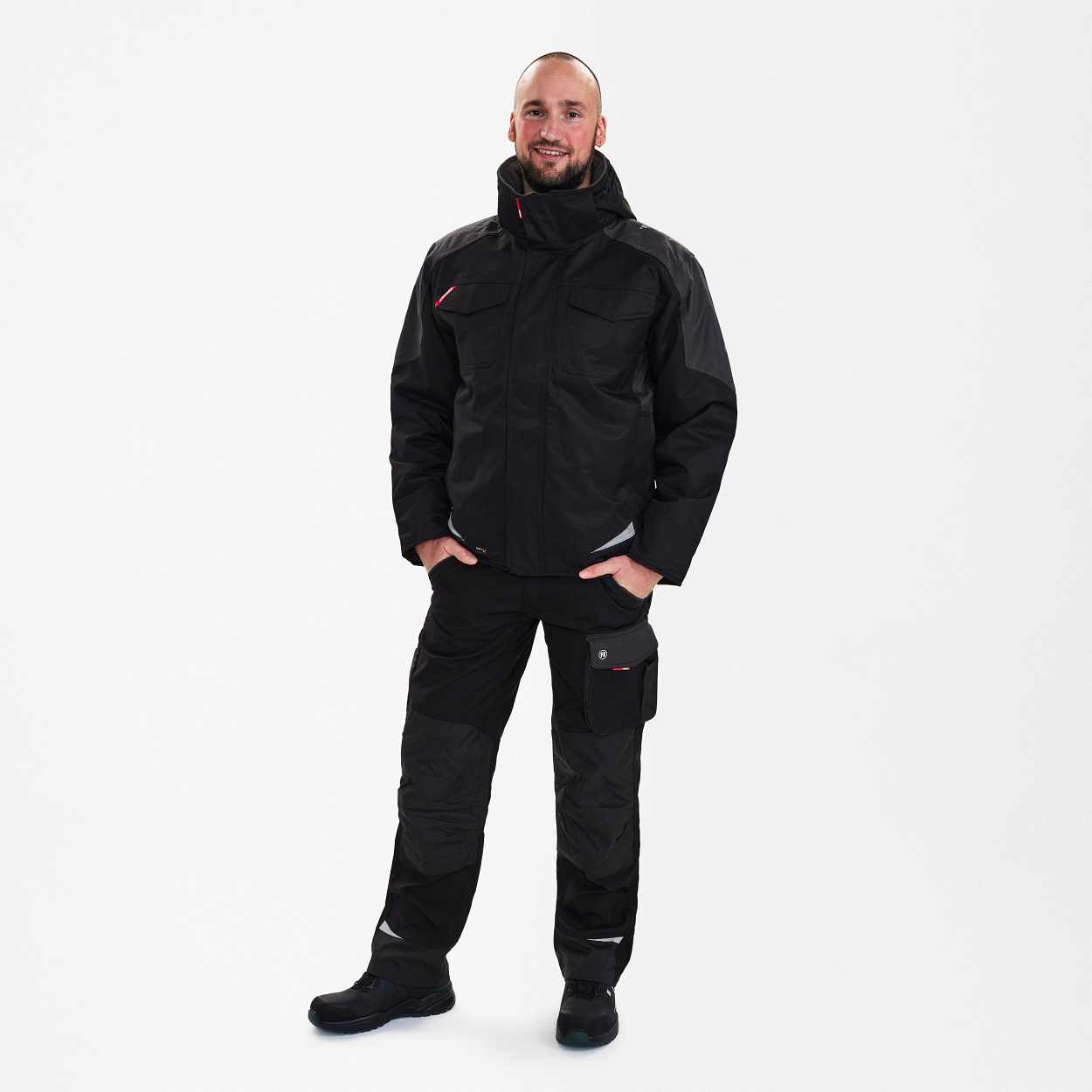 ENGEL Galaxy Winterjacke in Schwarz/Anthrazit Grau, Größe XS