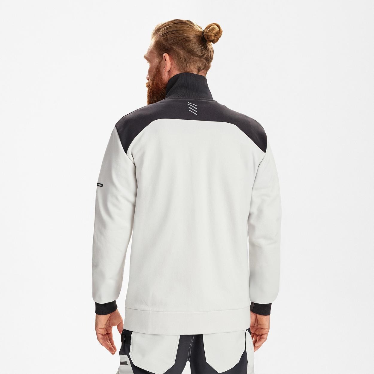 ENGEL Entire Sweatcardigan mit Kragen in Bone White / Anthracite Grey, Größe XS