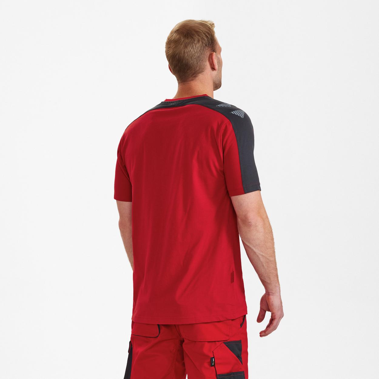 ENGEL Galaxy T-Shirt in Tomato Red/Anthrazit Grau, Größe XS