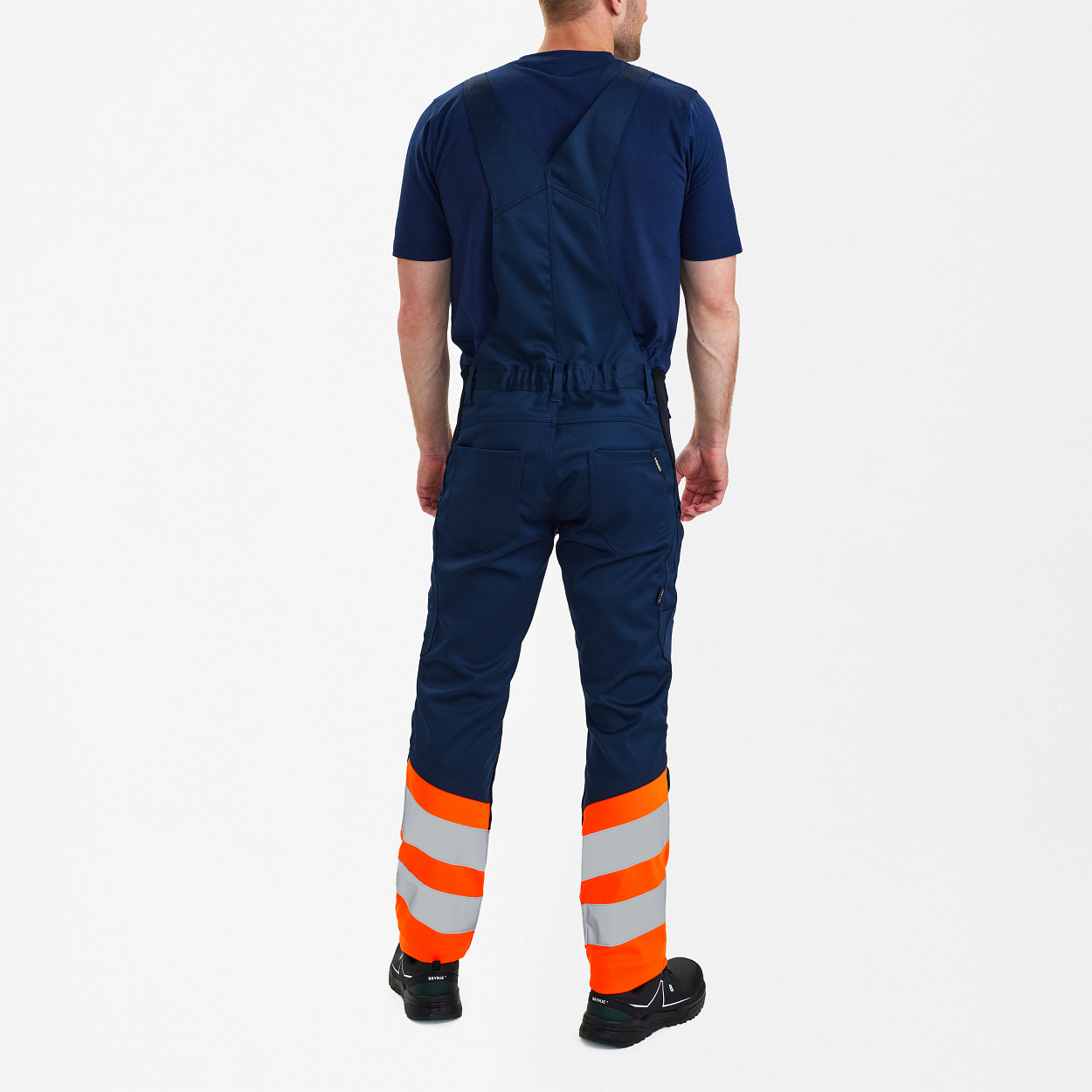 ENGEL Safety Latzhose mit 2-Wege-Stretch in Blue Ink/Orange, Größe 26