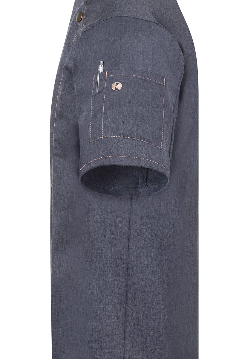 Kurzarm Kochjacke Jeans-Style Größe 74 in Vintage black von Karlowsky