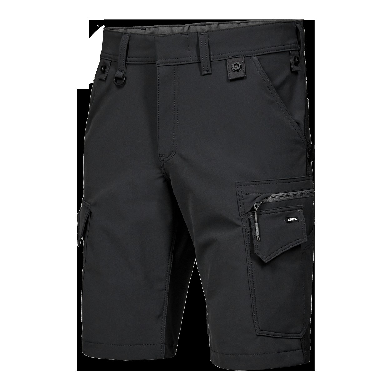 ENGEL Entire Arbeitsshorts mit 4-Wege-Stretch in Anthrazitgrau/Schwarz, Größe 54