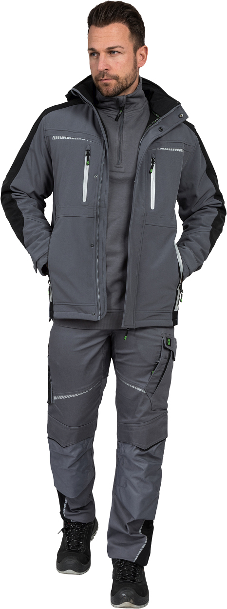 Softshelljacke Flex Line Grau/Schwarz FLEXS, Gr. 3XL von Leibwächter Softshelljacke Flex Line Grau/Schwarz FLEXS, Gr. 2XL von Leibwächter