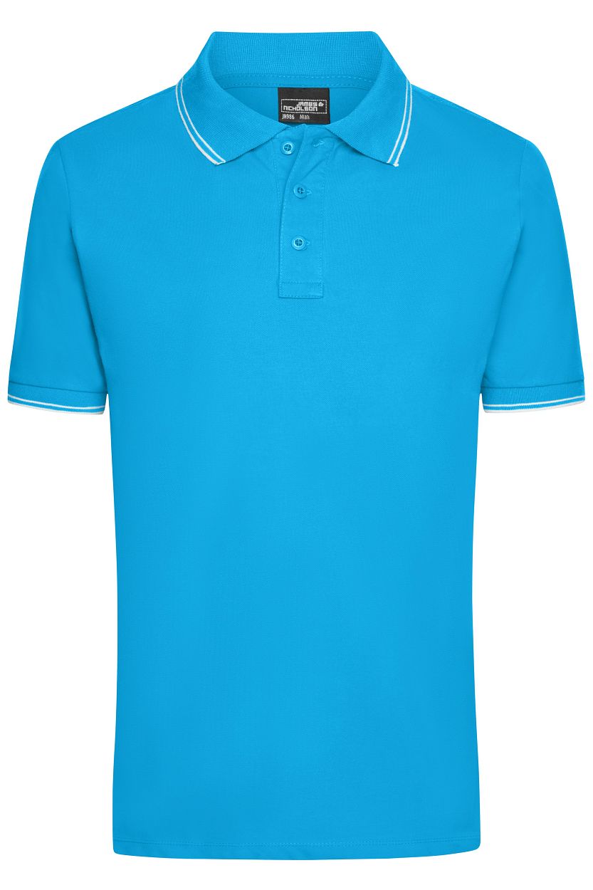 Men's Polo "JN986" in Turquoise/White, Größe 3XL - Daiber