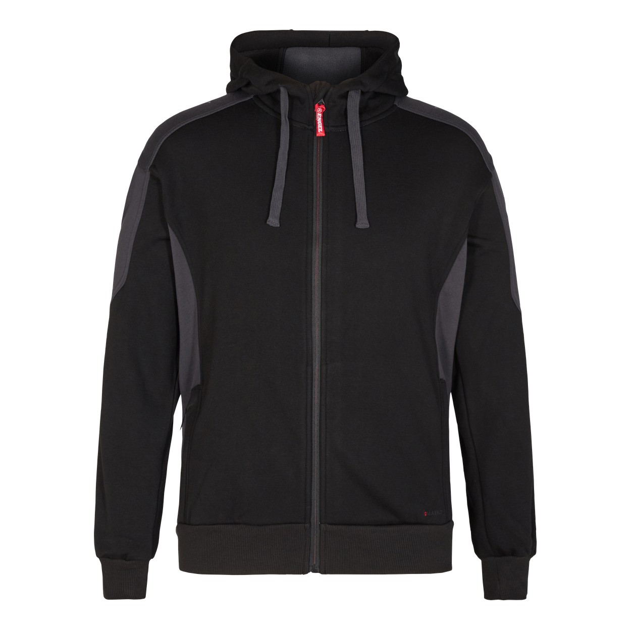 ENGEL Galaxy Sweatcardigan mit Kapuze in Schwarz/Anthrazit Grau, Größe XS