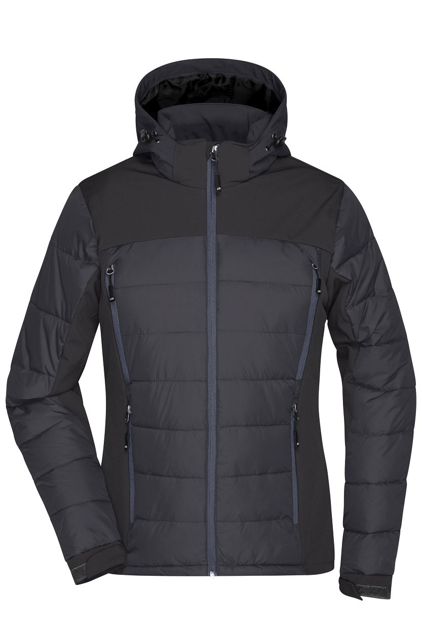 Ladies' Outdoor Hybrid Jacket "JN1049" in Black, Größe 2XL - Daiber