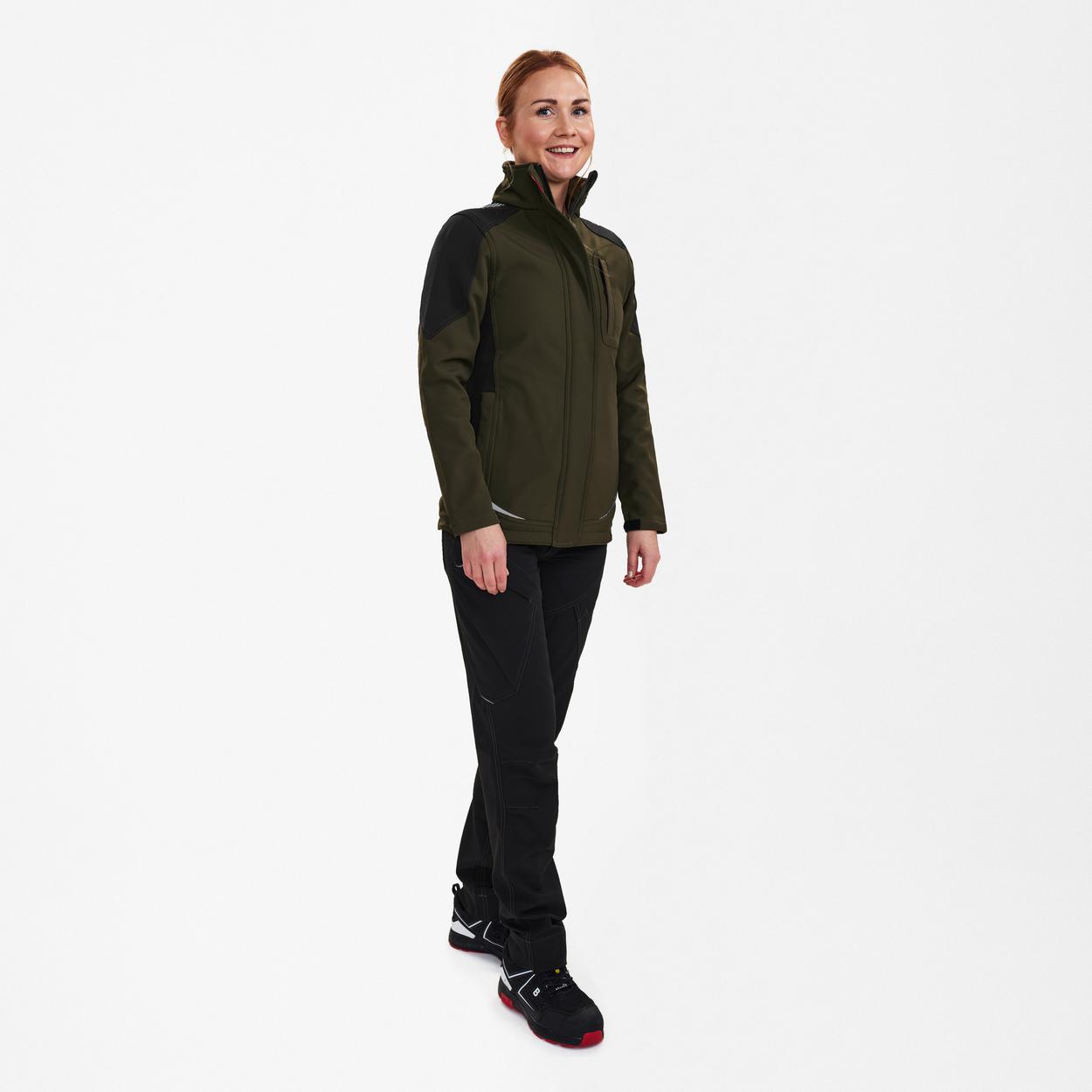 ENGEL Galaxy Damen Softshelljacke in Forest Green/Schwarz, Größe XS
