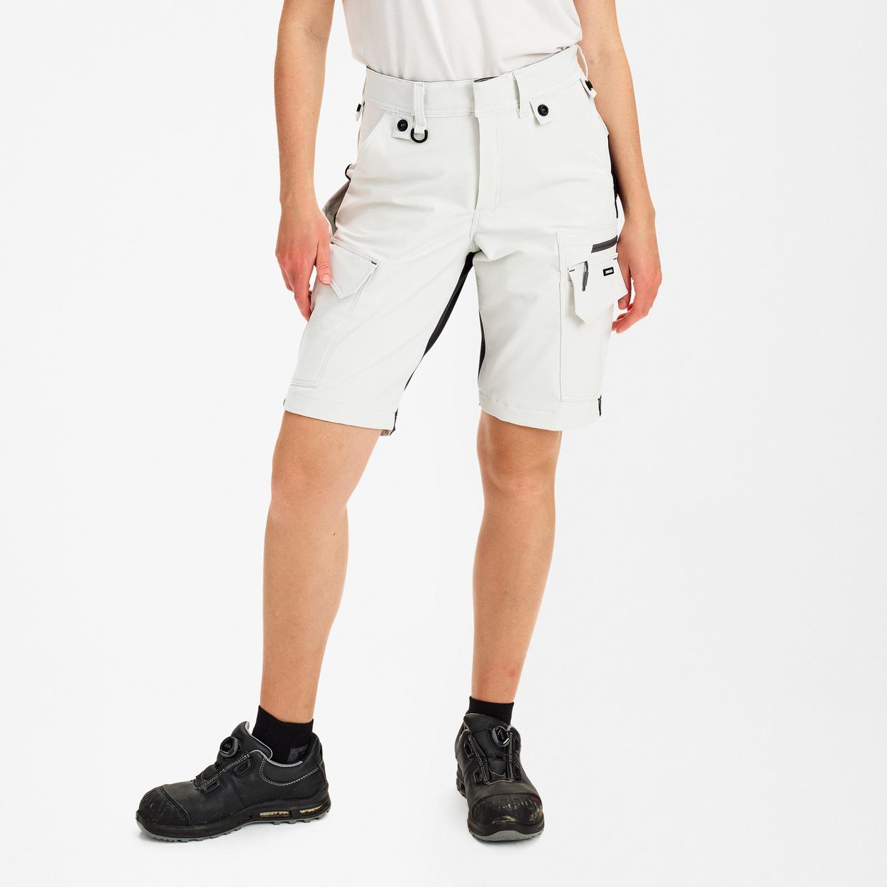 ENGEL Entire Damen Arbeitsshorts mit 4-Wege-Stretch in Bone White / Anthracite Grey, Größe 48