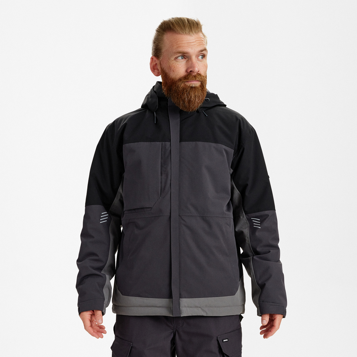 ENGEL Entire Winterjacke in Anthrazitgrau/Schwarz, Größe 2XL