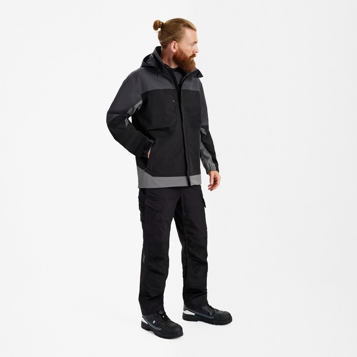 ENGEL Entire Shelljacke in Schwarz/Anthrazit Grau, Größe XS