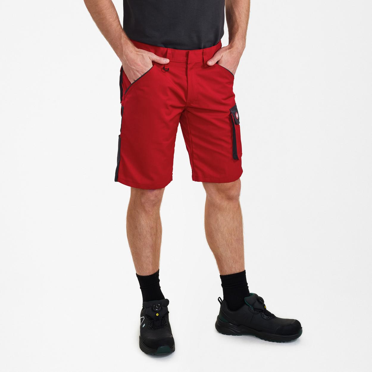 ENGEL Galaxy Light Arbeitsshorts in Tomato Red/Anthrazit Grau, Größe 54