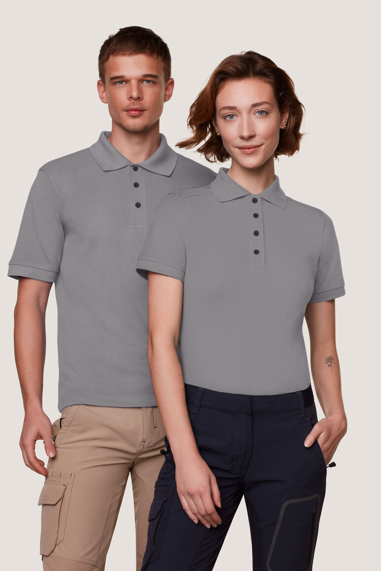 HAKRO 218 Damen Poloshirt MIKRALINAR® PRO in hp titan, Größe S