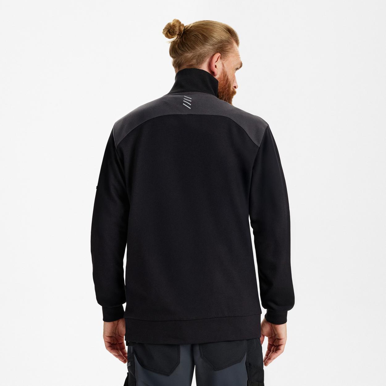 ENGEL Entire Sweatcardigan mit Kragen in Schwarz/Anthrazit Grau, Größe XS