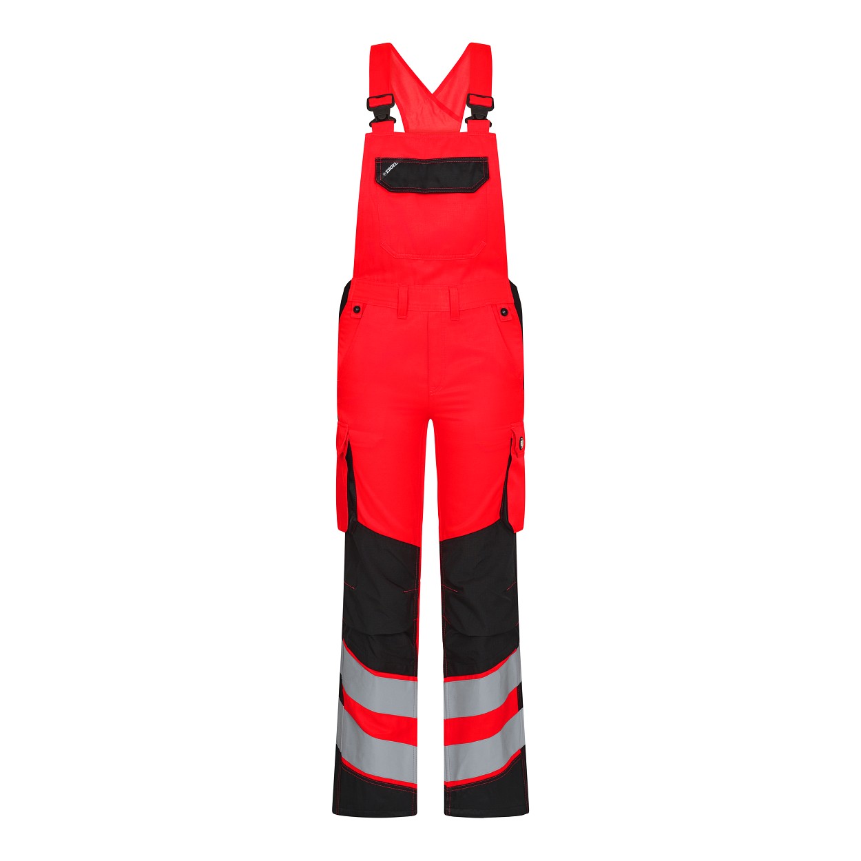 ENGEL Safety Light Damen Latzhose in Rot/Schwarz, Größe 48