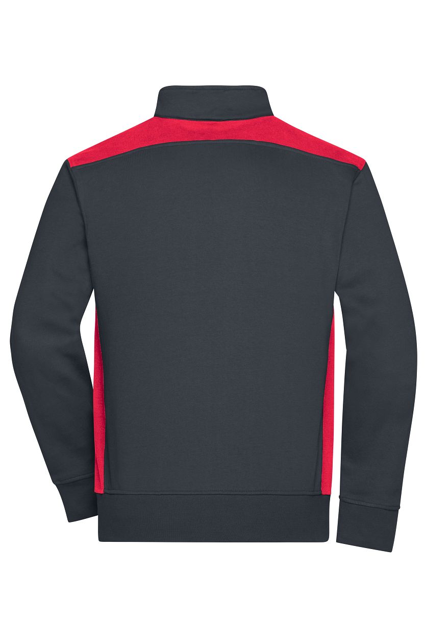 Workwear Sweat Jacket - COLOR - "JN870" in Carbon/Red, Größe 6XL - Daiber