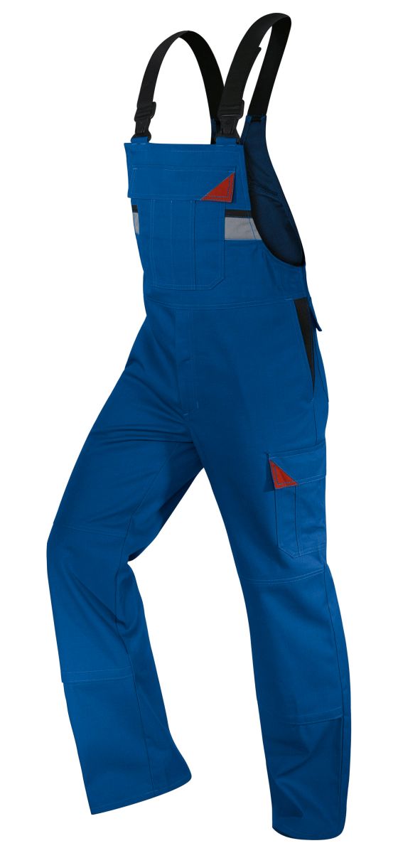KÜBLER BRAND X PROTECT Latzhose PSA 3 in kbl. Blau / Rot, Größe 28