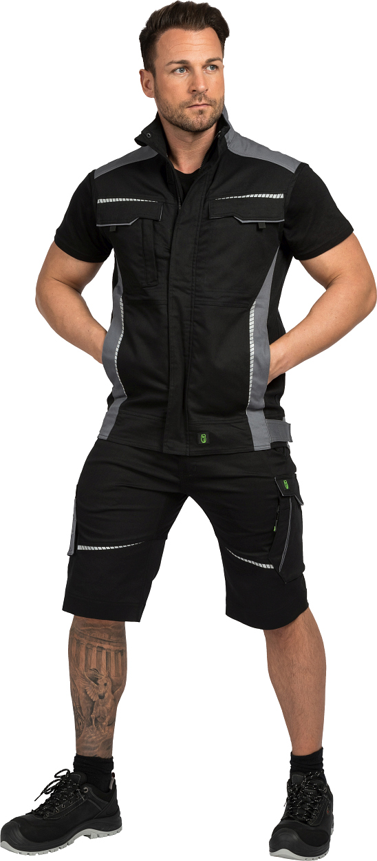 Herren-Shorts Flex Line Schwarz/Grau FLEXK, Gr. 68 von Leibwächter