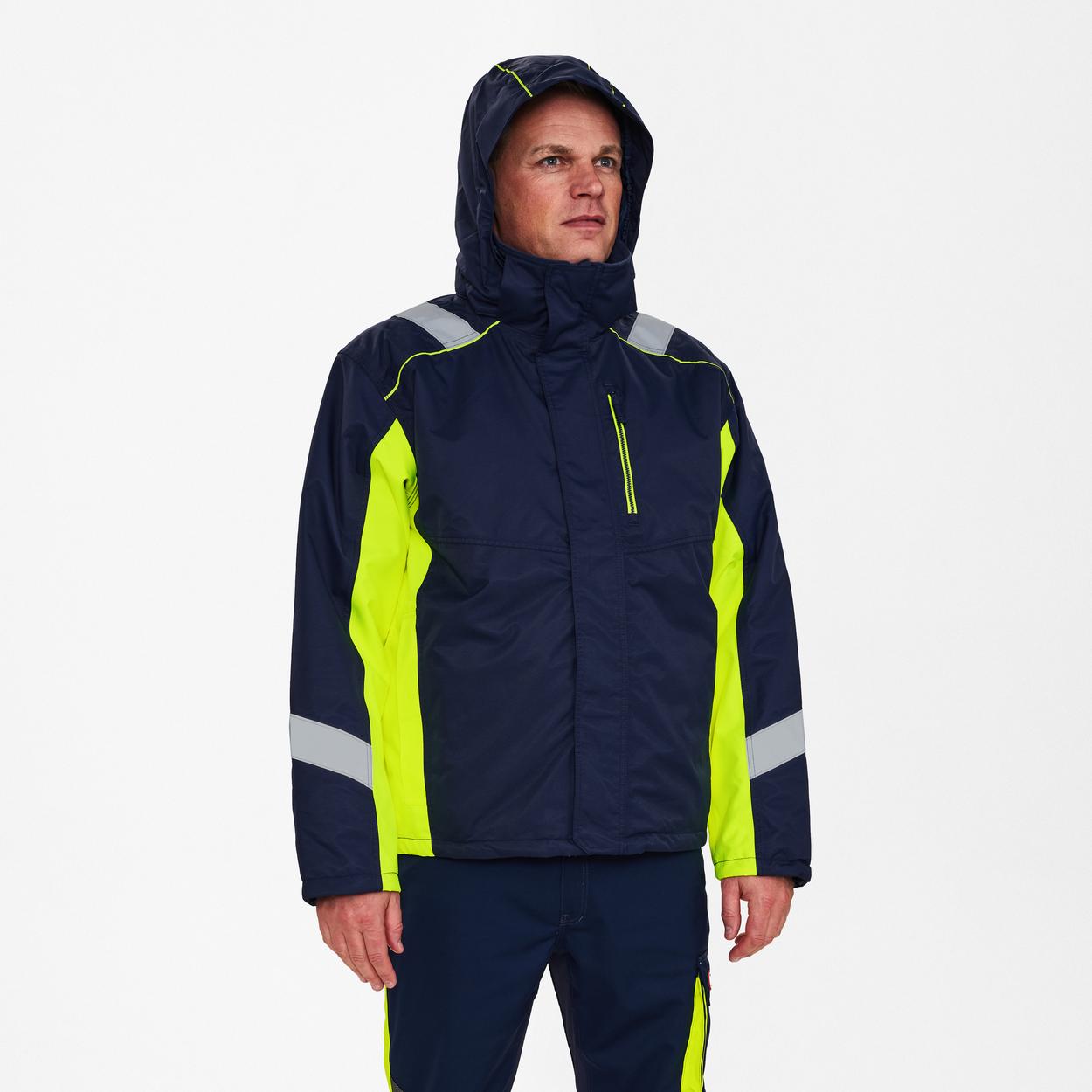 ENGEL Cargo Winterjacke in Blue Ink/Gelb, Größe XS