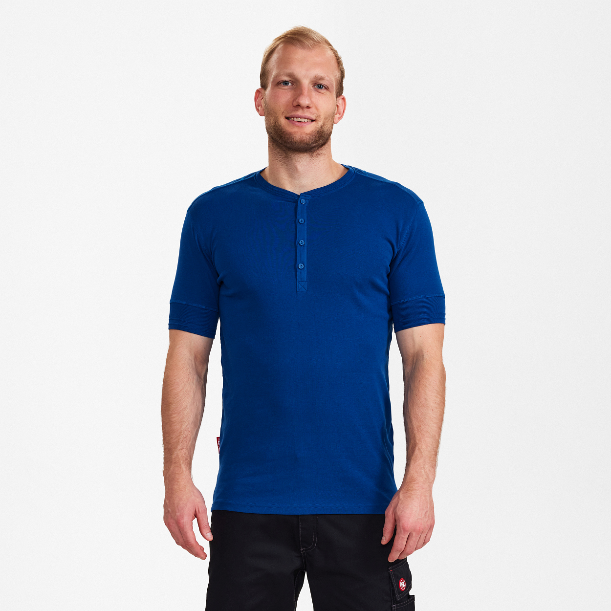 ENGEL Extend Grandad T-Shirt in Surfer Blue, Größe 2XL