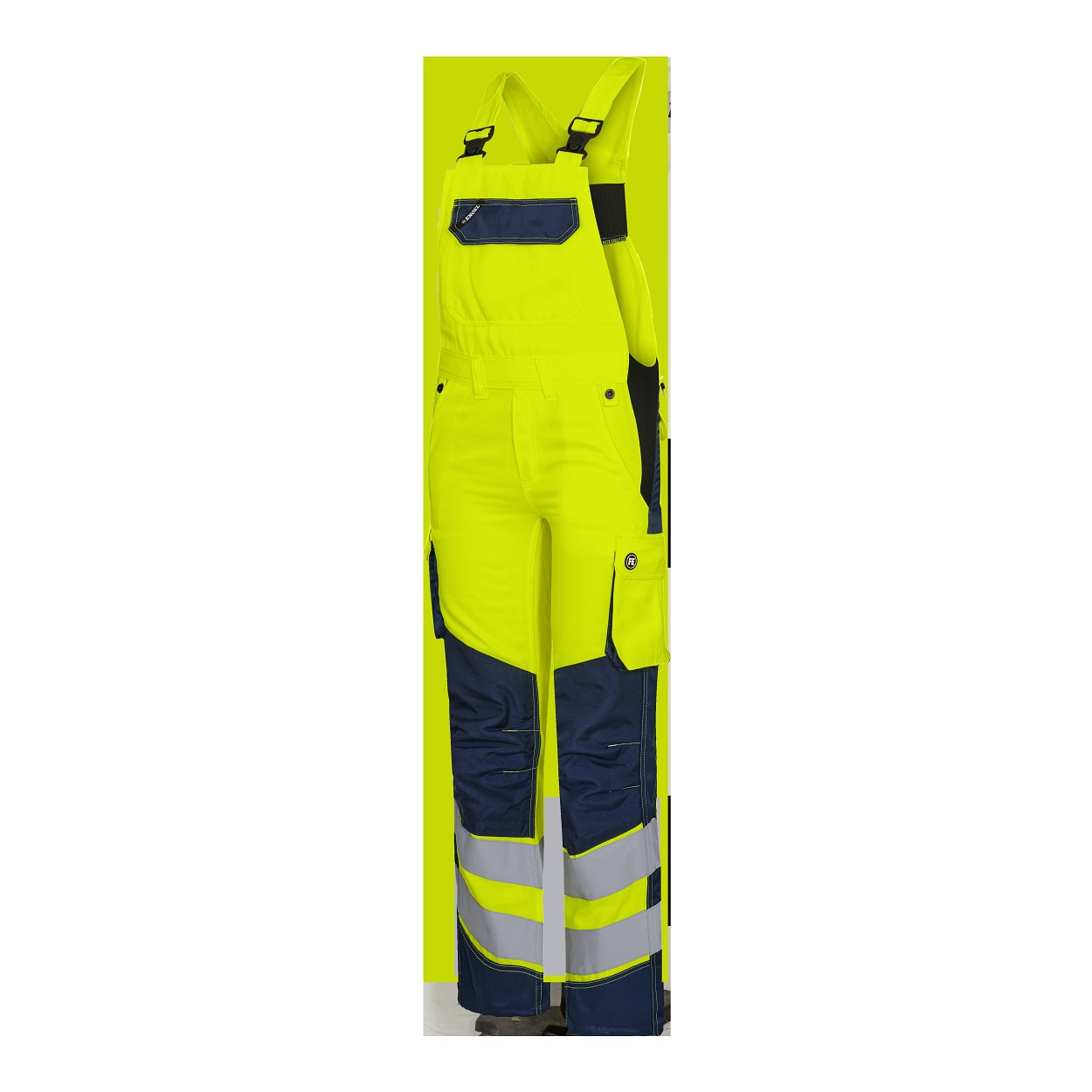 ENGEL Safety Light Damen Latzhose in Gelb/Blue Ink, Größe 48