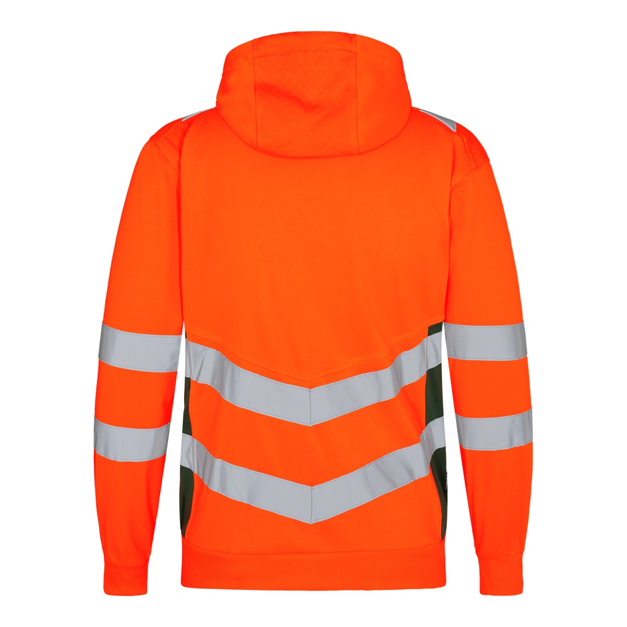 ENGEL Safety Sweatcardigan in Orange/Grün, Größe XS