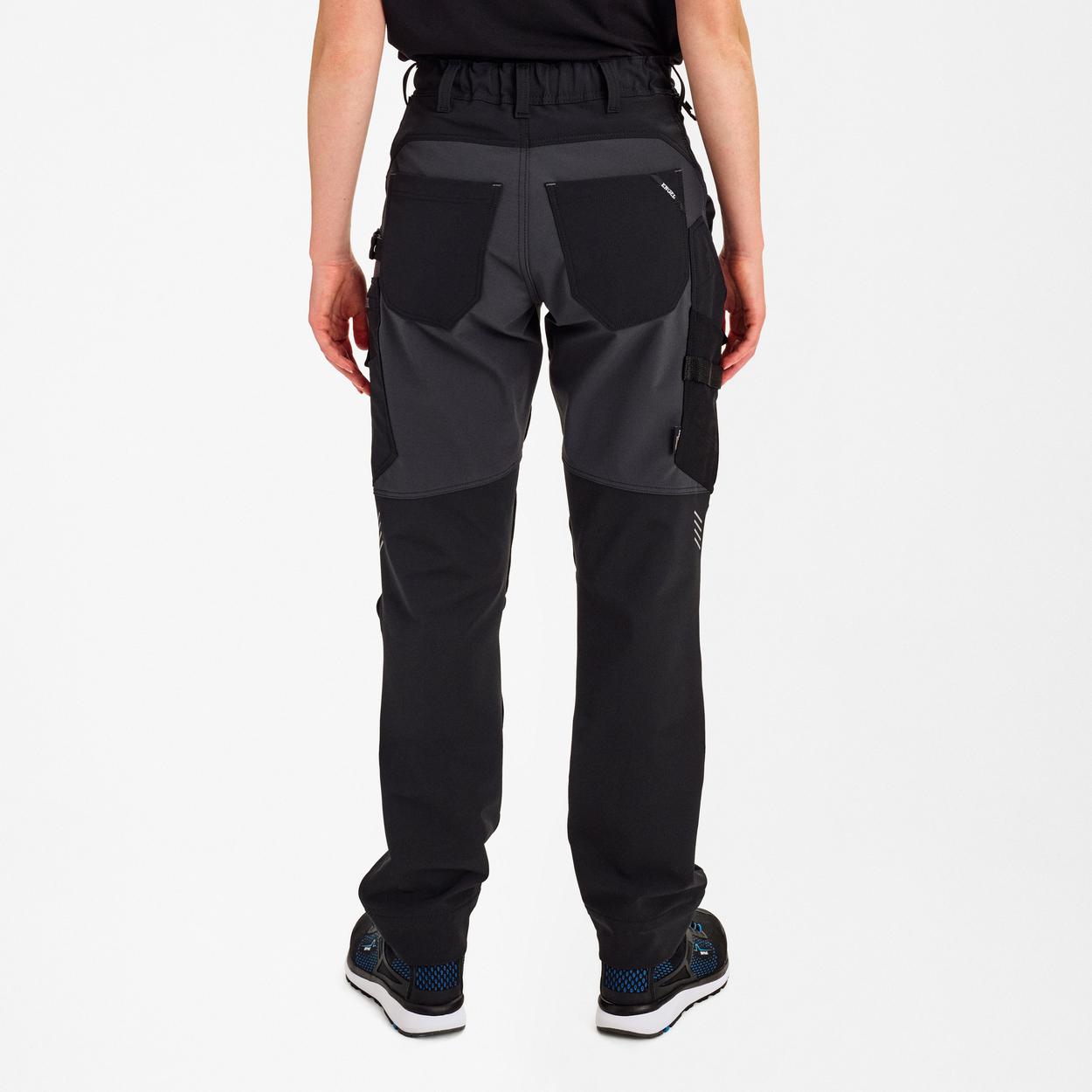 ENGEL Entire Damen Arbeitshose mit 4-Wege-Stretch in Schwarz/Anthrazit Grau, Größe 48