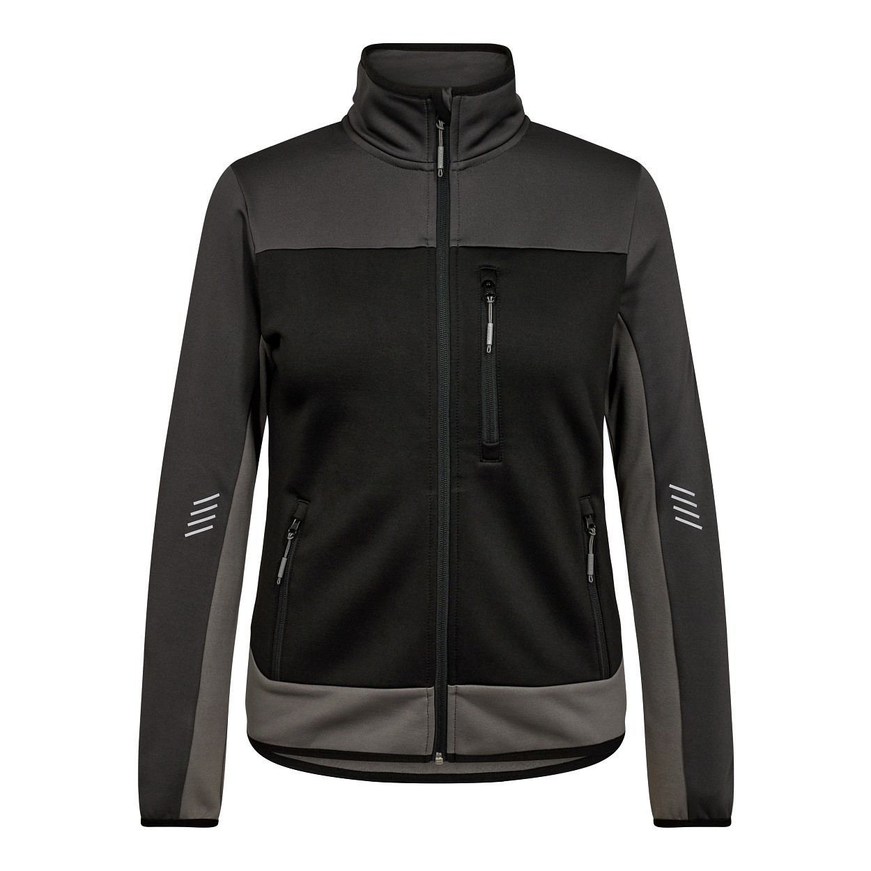 ENGEL Entire Damen Midlayer-Cardigan in Schwarz/Anthrazit Grau, Größe XS