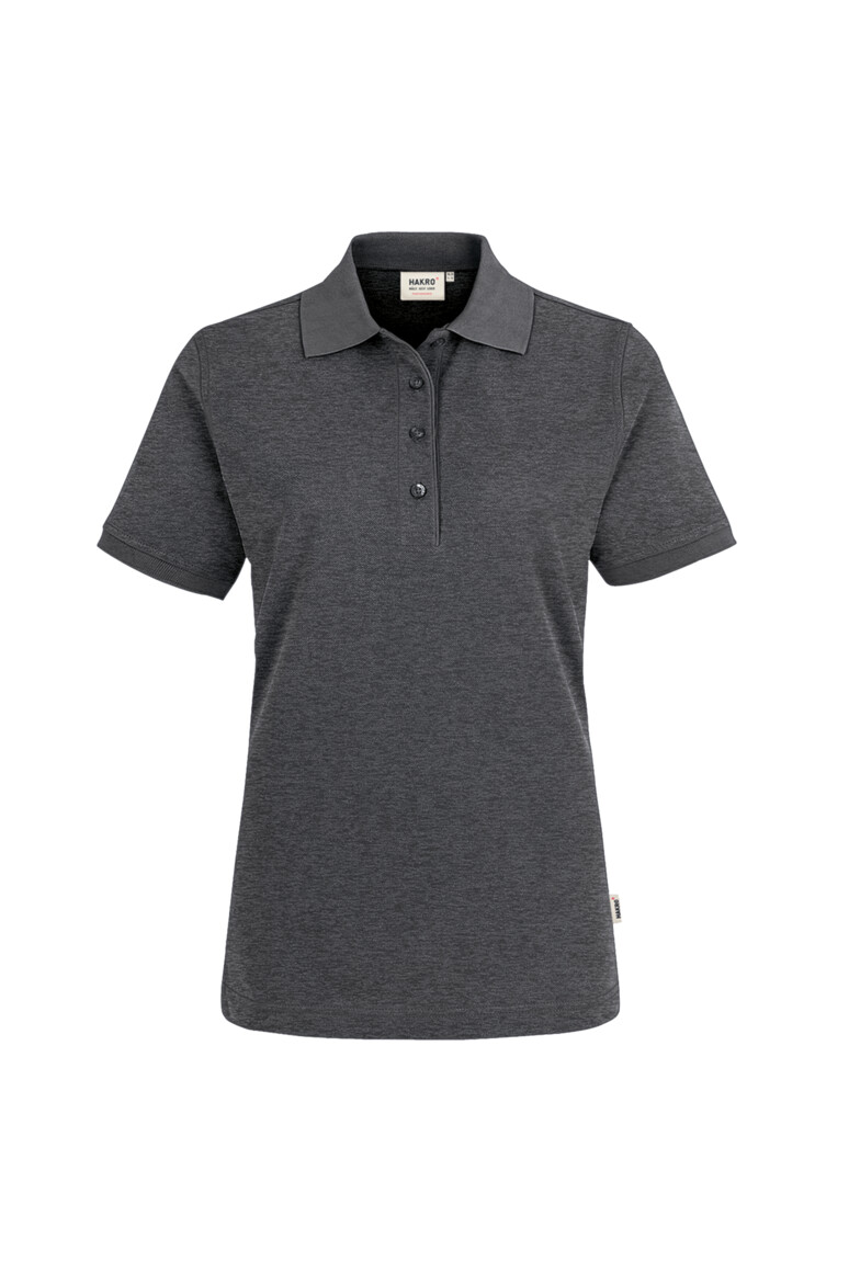 HAKRO 216 Damen Poloshirt MIKRALINAR® in Anthrazit meliert, Größe 6XL