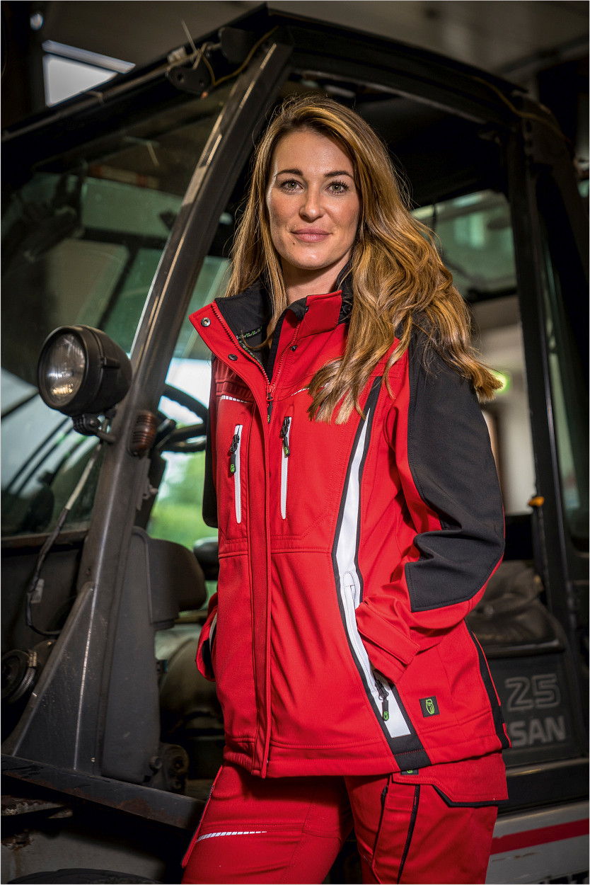 Damen Softshelljacke Flex Line Kornblau/Schwarz FLXDS, Gr. 52 von Leibwächter