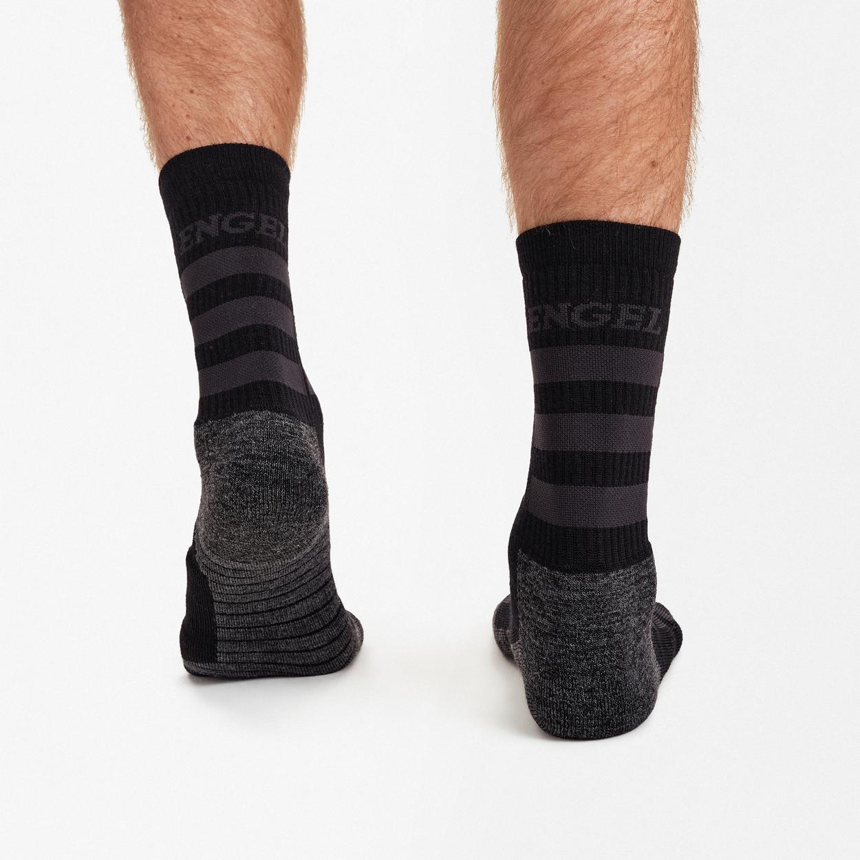 ENGEL Arbeitssocken in einer kräftigen Wollqualität 2er-Pack in Schwarz/Anthrazit Grau, Größe 47/48