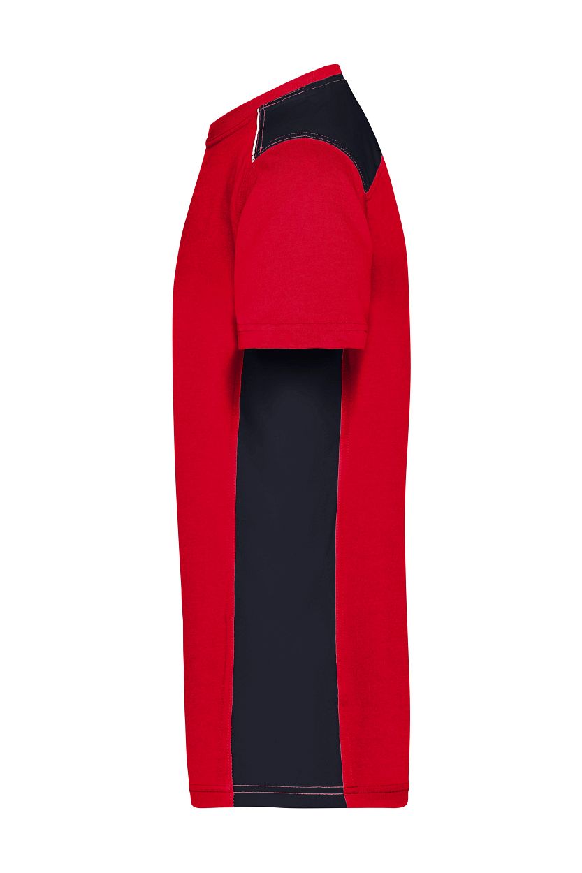 Men's Workwear T-Shirt - COLOR - "JN860" in Red/Navy, Größe 6XL - Daiber