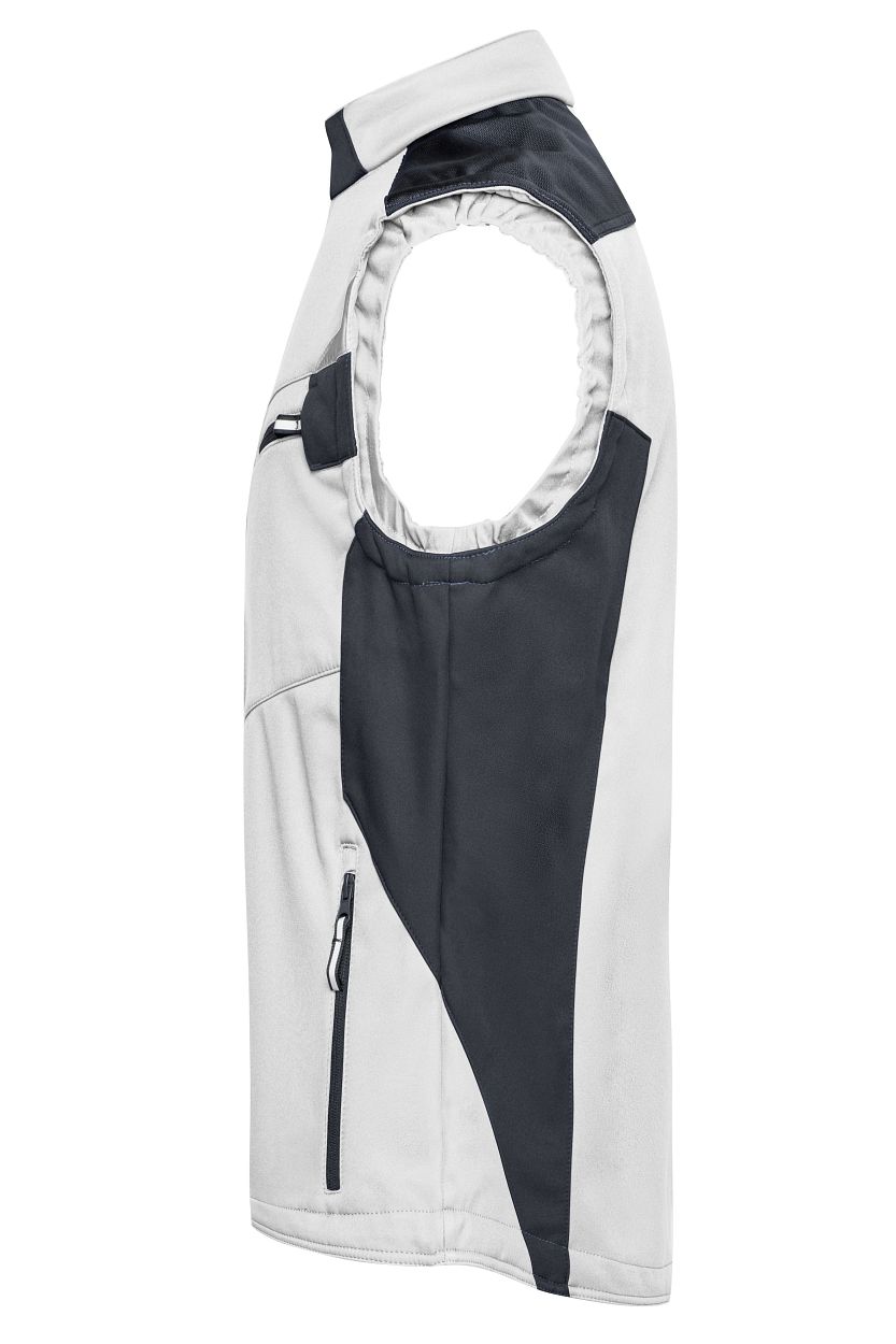 Workwear Softshell Vest - STRONG - "JN845" in White/Carbon, Größe 6XL - Daiber