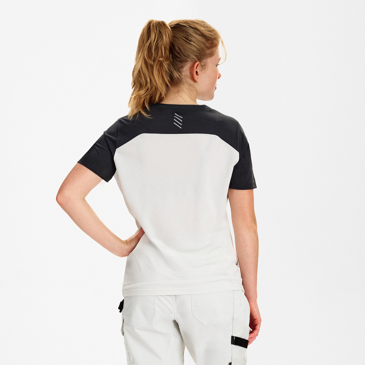 ENGEL Entire Damen T-Shirt in Bone White / Anthracite Grey, Größe XS