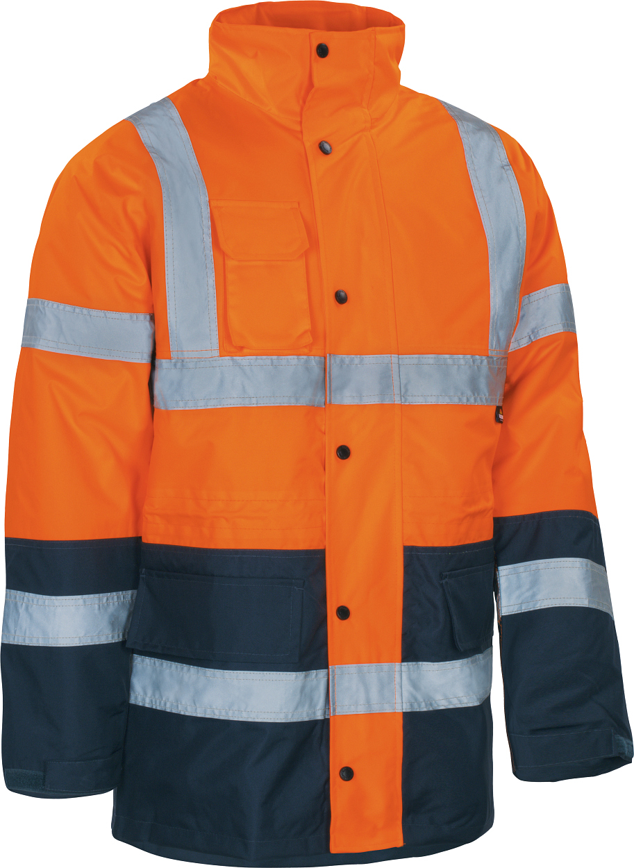 Warnschutz-K-Parka 2in1 leuchtorange-marine in Gr. XXL von Vizwell