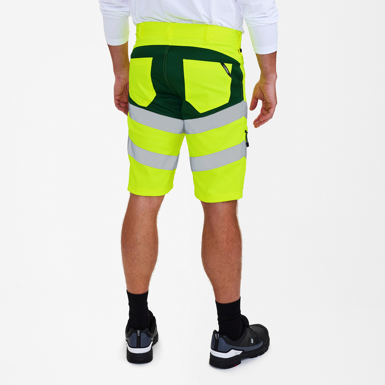 ENGEL Safety Arbeitsshorts mit 2-Wege-Stretch in Gelb/Grün, Größe 54