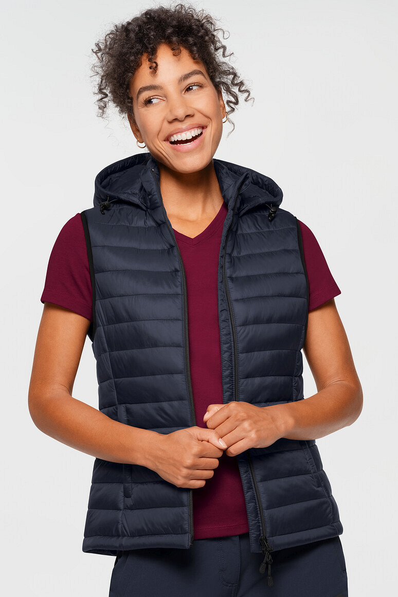 HAKRO 297 Damen Kapuzen Loftweste in tinte, Größe 3XL