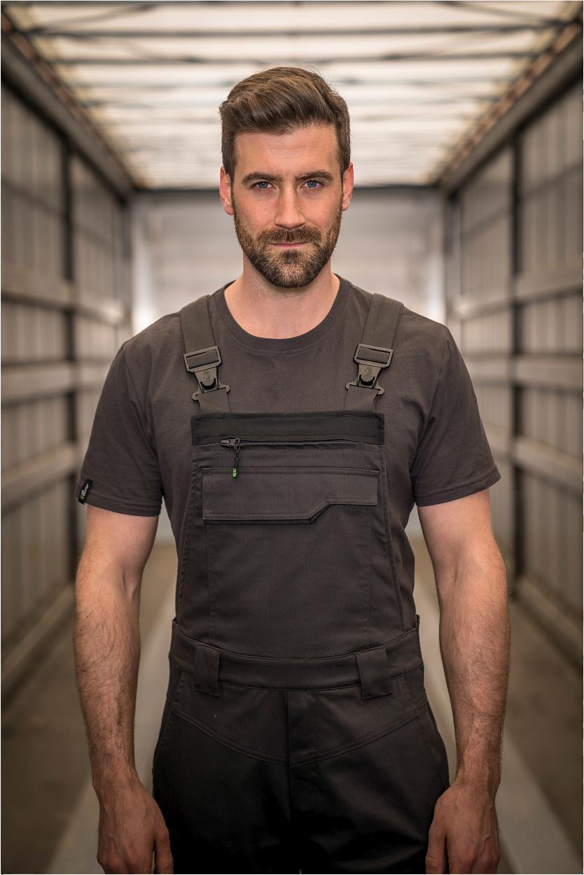 Latzhose FLEXL28 Flex Line in Anthrazit/Schwarz, Gr. 98 von Leibwächter