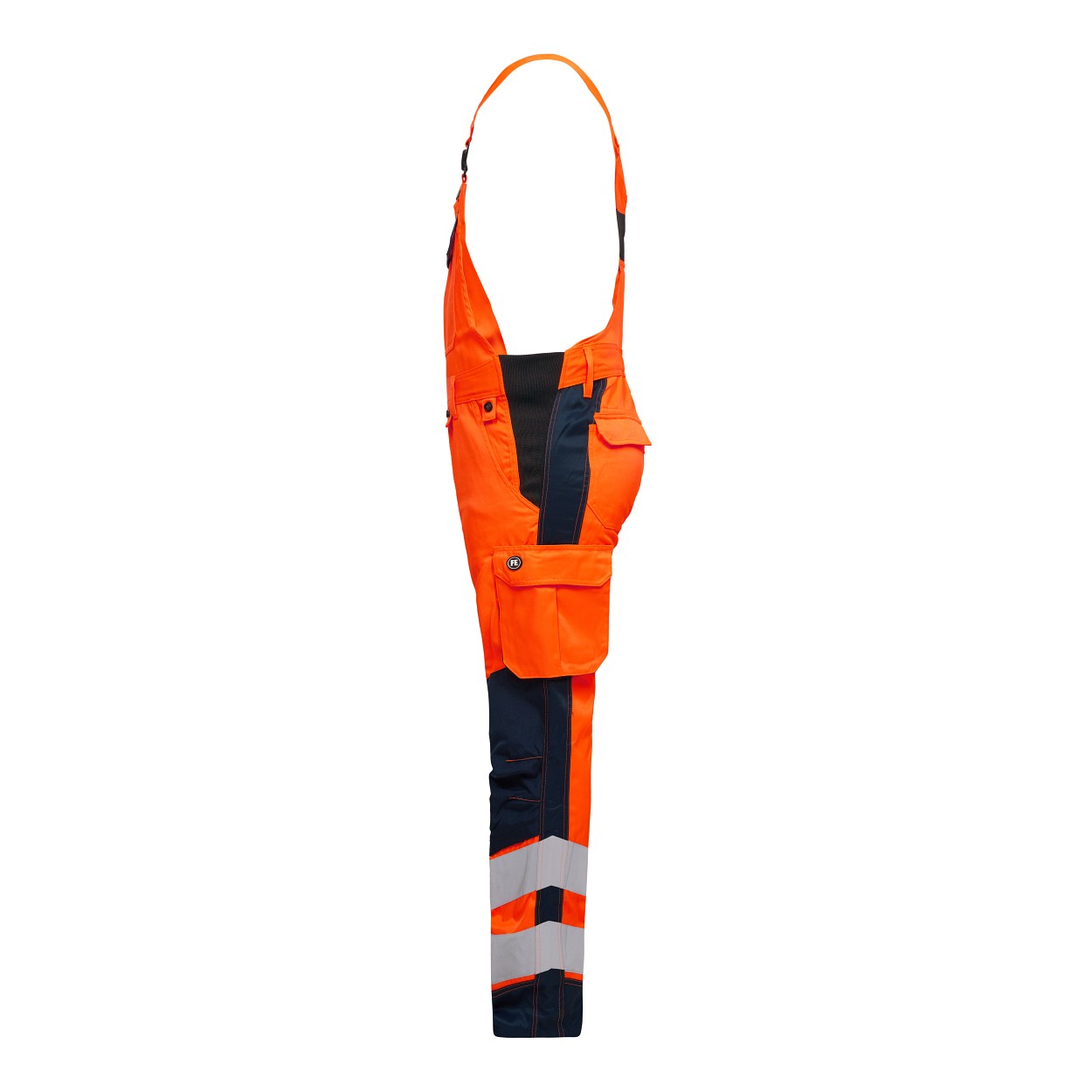 ENGEL Safety Light Latzhose in Orange/Blue ink, Größe 106