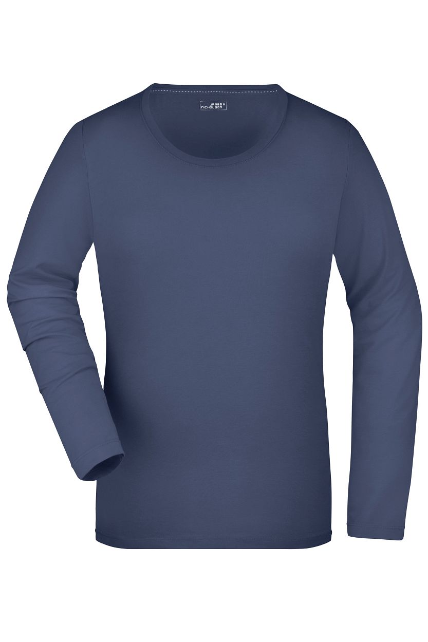 Ladies' Stretch Shirt Long-Sleeved "JN927" in Navy, Größe 2XL - Daiber
